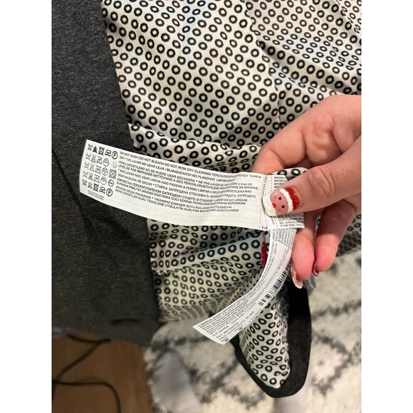 MNG Basics NWT Womens Charcoal Blazer Jacket Patterned Lining - Picture 7 of 9